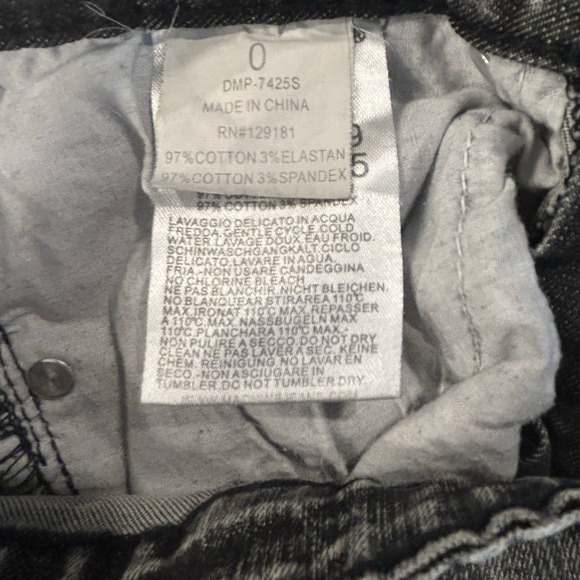 Machine Jeans Nouvelle Mode- US25/Italy 39(Size 0)-Black Acid Wash Jeans Italian - Picture 6 of 6